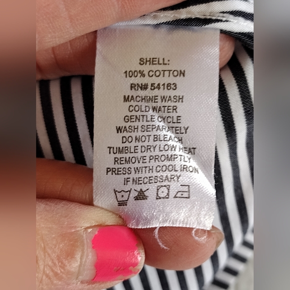 Calvin Klein Women's Classic Button Up Dress Shirt Professional Navy White Sz 12 - Picture 8 of 8